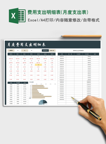 2021年费用支出明细表(月度支出表)