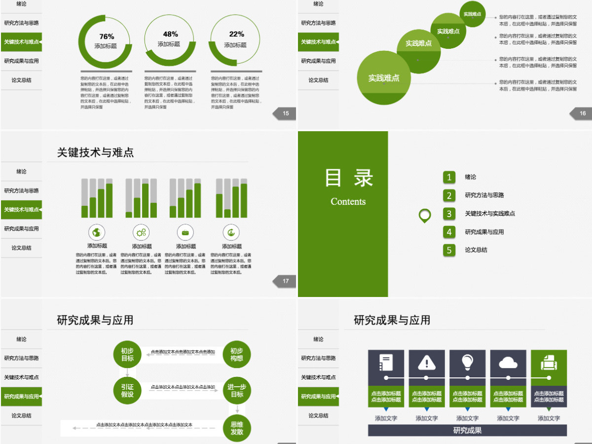 绿色清新实用毕业论文答辩PPT模板 绿色清新实用毕业论文答辩PPT模板
