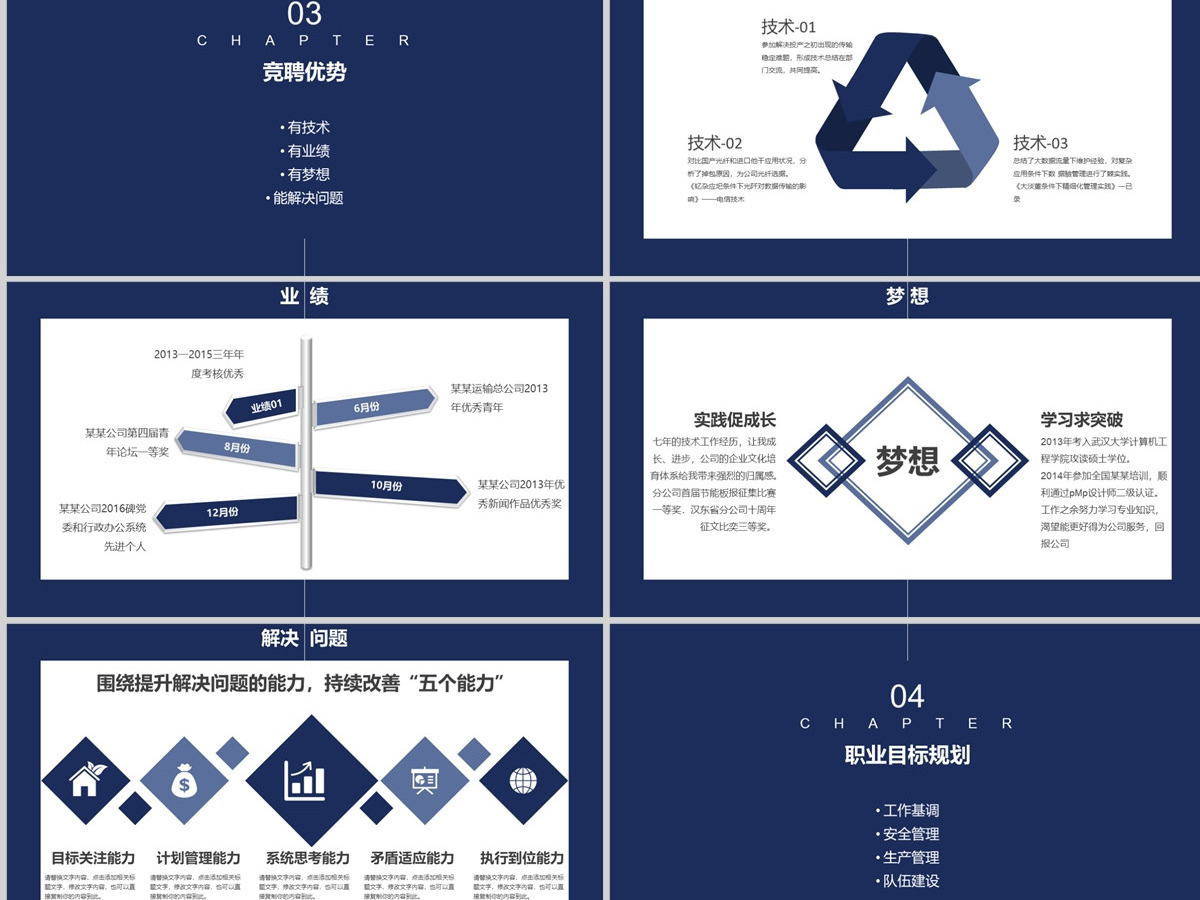 原创蓝色极简岗位竞聘报告竞岗演讲求职简历PPT