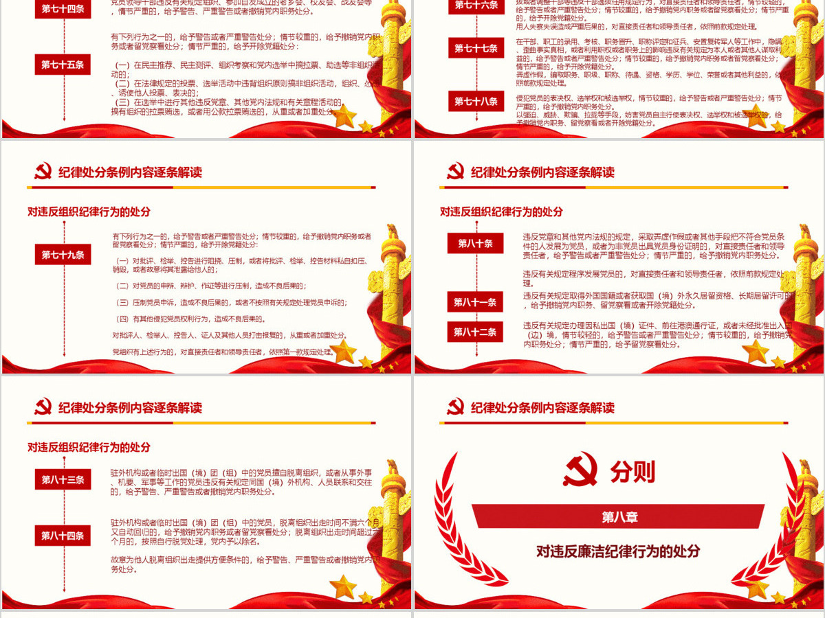 红色中国共产党纪律处分条例党课宣传学习ppt模板 红色中国共产党纪律处分条例党课宣传学习ppt模板