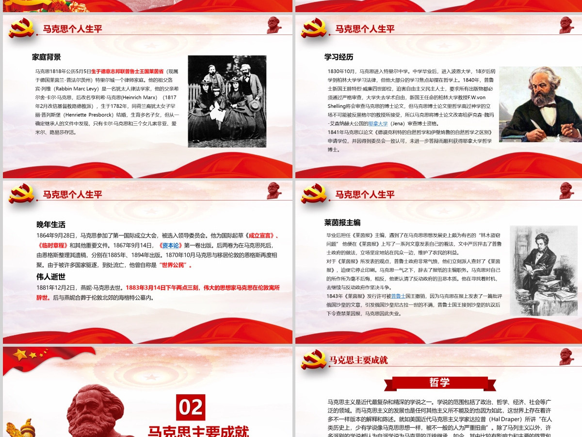 纪念马克思诞辰203周年学习汇报PPT