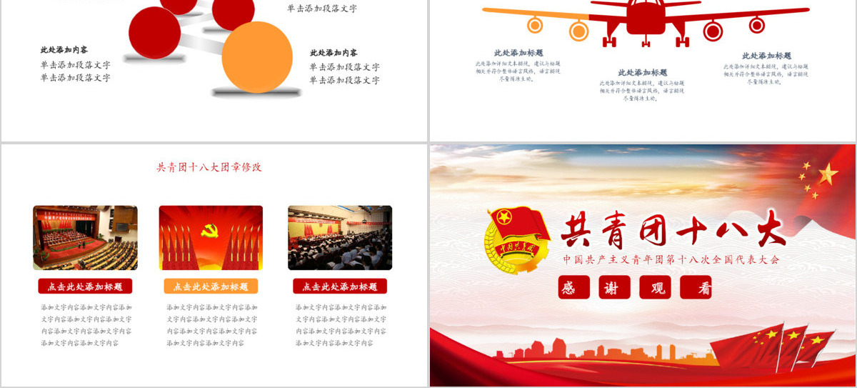 共青团十八大学习报告动态PPT