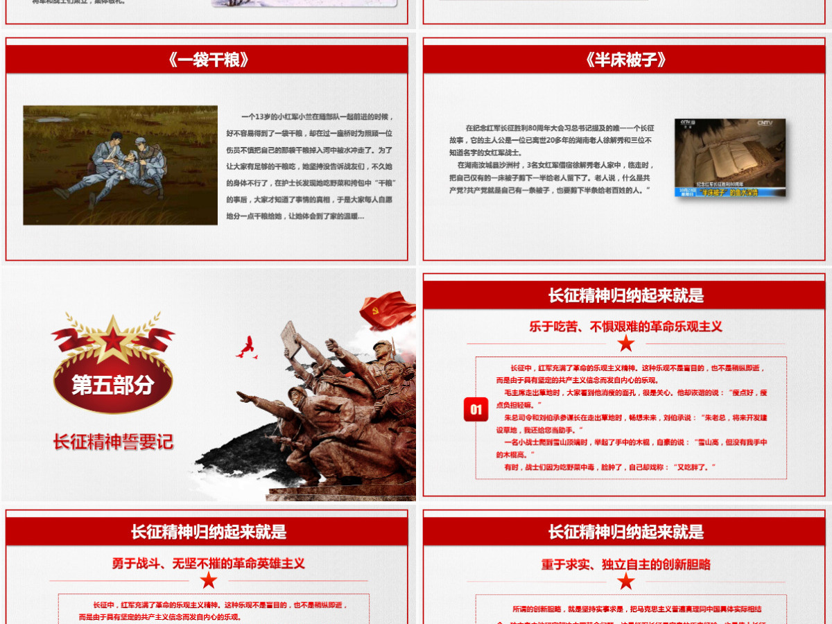 复古中国风长征胜利85周年纪念PPT模板-含讲稿