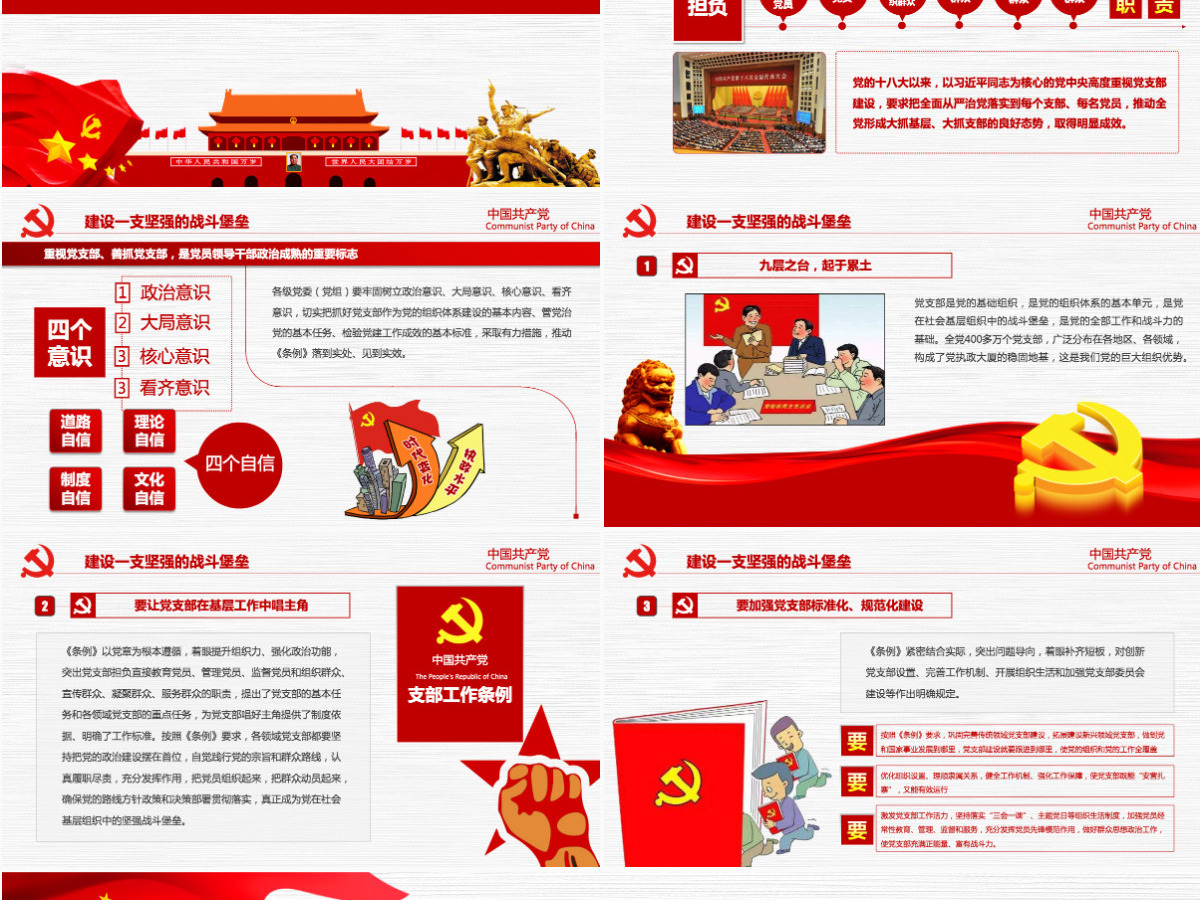 原创2018党支部工作条例党建党政党课党组织-版权可商用