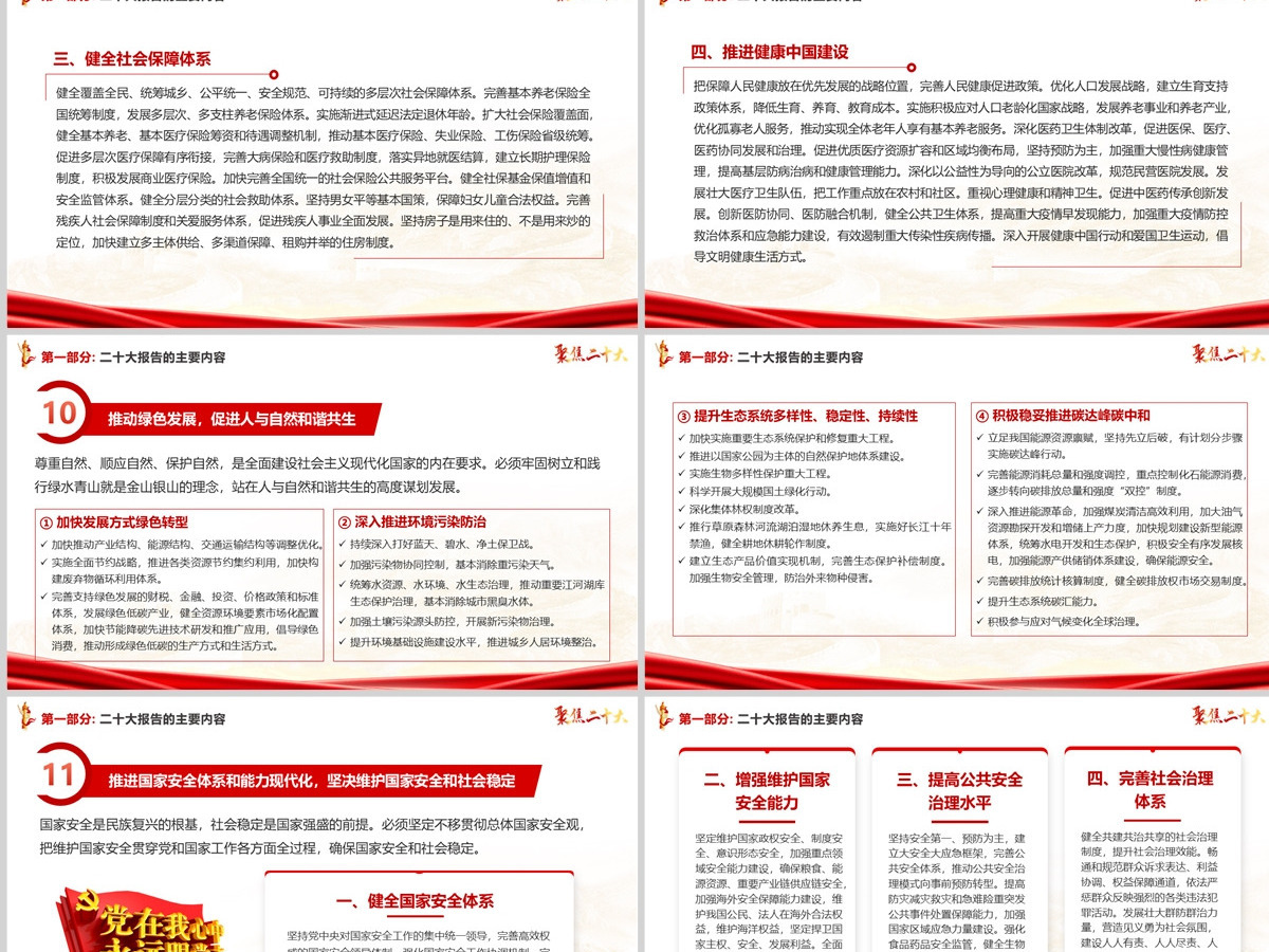 原创红色党政风中国共产党第二十次代表大会学习解读二十大报告聚焦二十大ppt模板--含讲稿 原创红色党政风中国共产党第二十次代表大会学习解读二十大报告聚焦二十大ppt模板--含讲稿