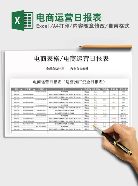 2021年电商运营日报表