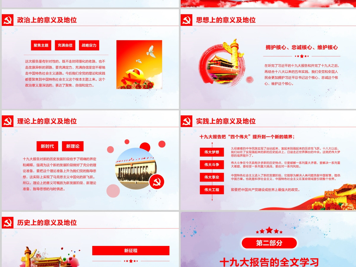 2019党的十九大精神PPT模板--含讲稿 2019党的十九大精神PPT模板--含讲稿
