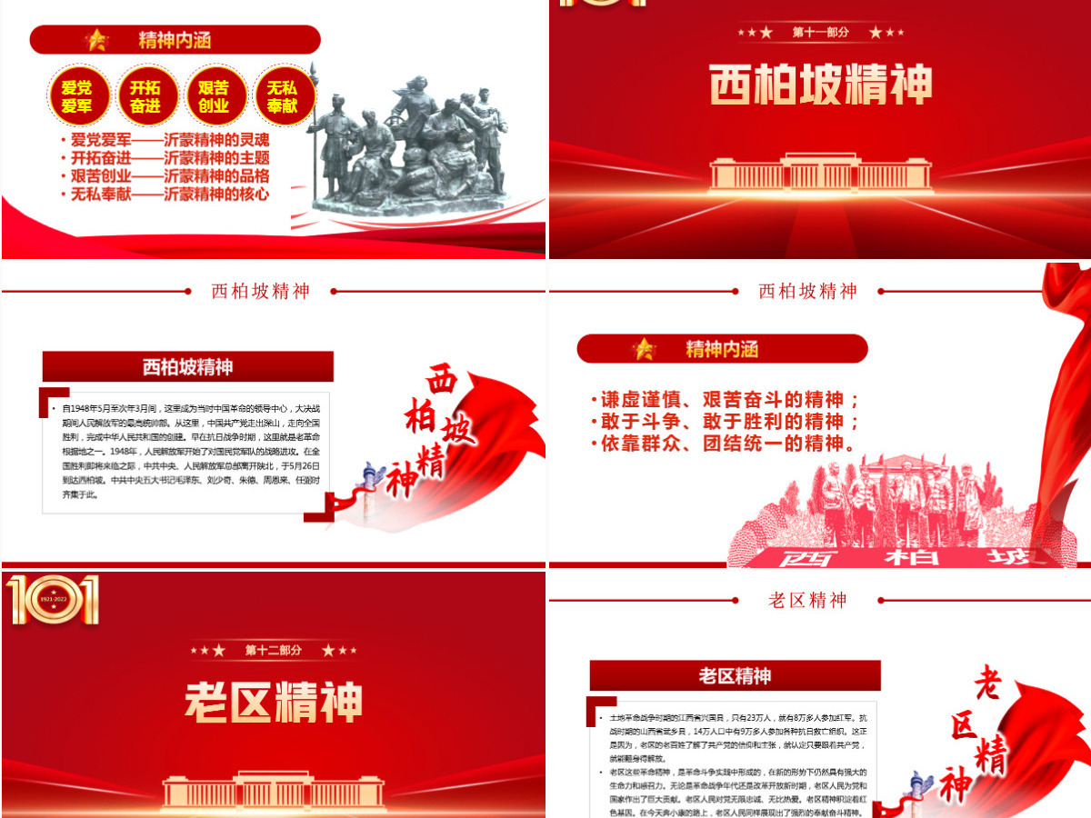 弘扬革命精神牢记使命担当红色党政风七一建党节庆祝中国共产党成立101周年专题党史学习教育党课课件模板PPT 弘扬革命精神牢记使命担当红色党政风七一建党节庆祝中国共产党成立101周年专题党史学习教育党课课件模板PPT