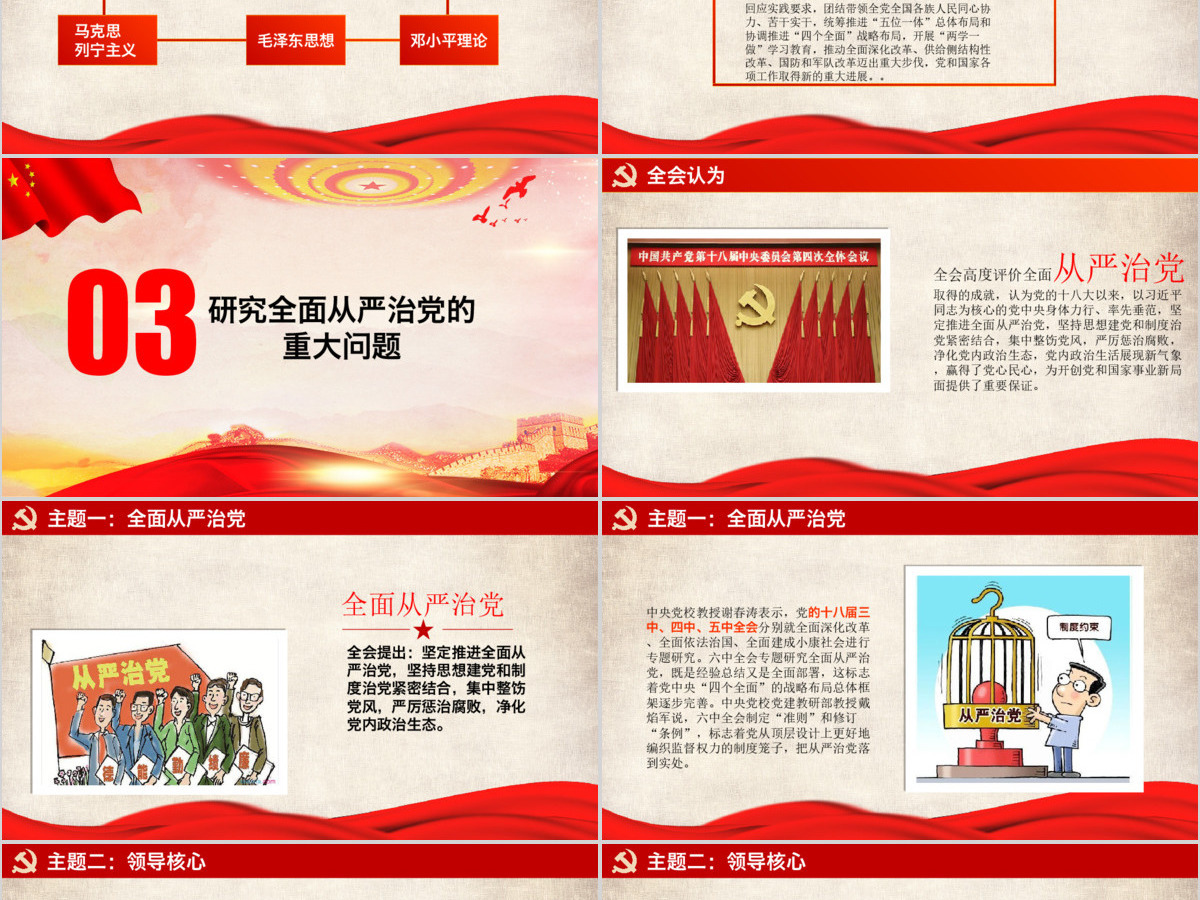 十八届六中全会精神解读PPT模板含内容 十八届六中全会精神解读PPT模板含内容