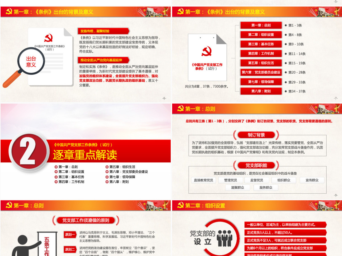 原创2018中国共产党支部工作条例党课PPT-含讲稿 原创2018中国共产党支部工作条例党课PPT-含讲稿