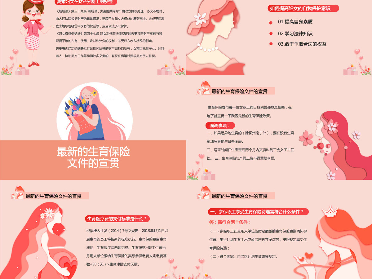 橙色剪纸风妇女法律知识讲座培训课件PPT模板 橙色剪纸风妇女法律知识讲座培训课件PPT模板