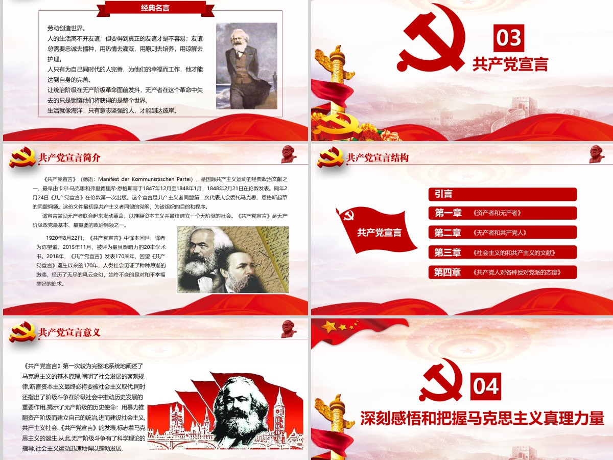 纪念马克思诞辰203周年学习汇报PPT