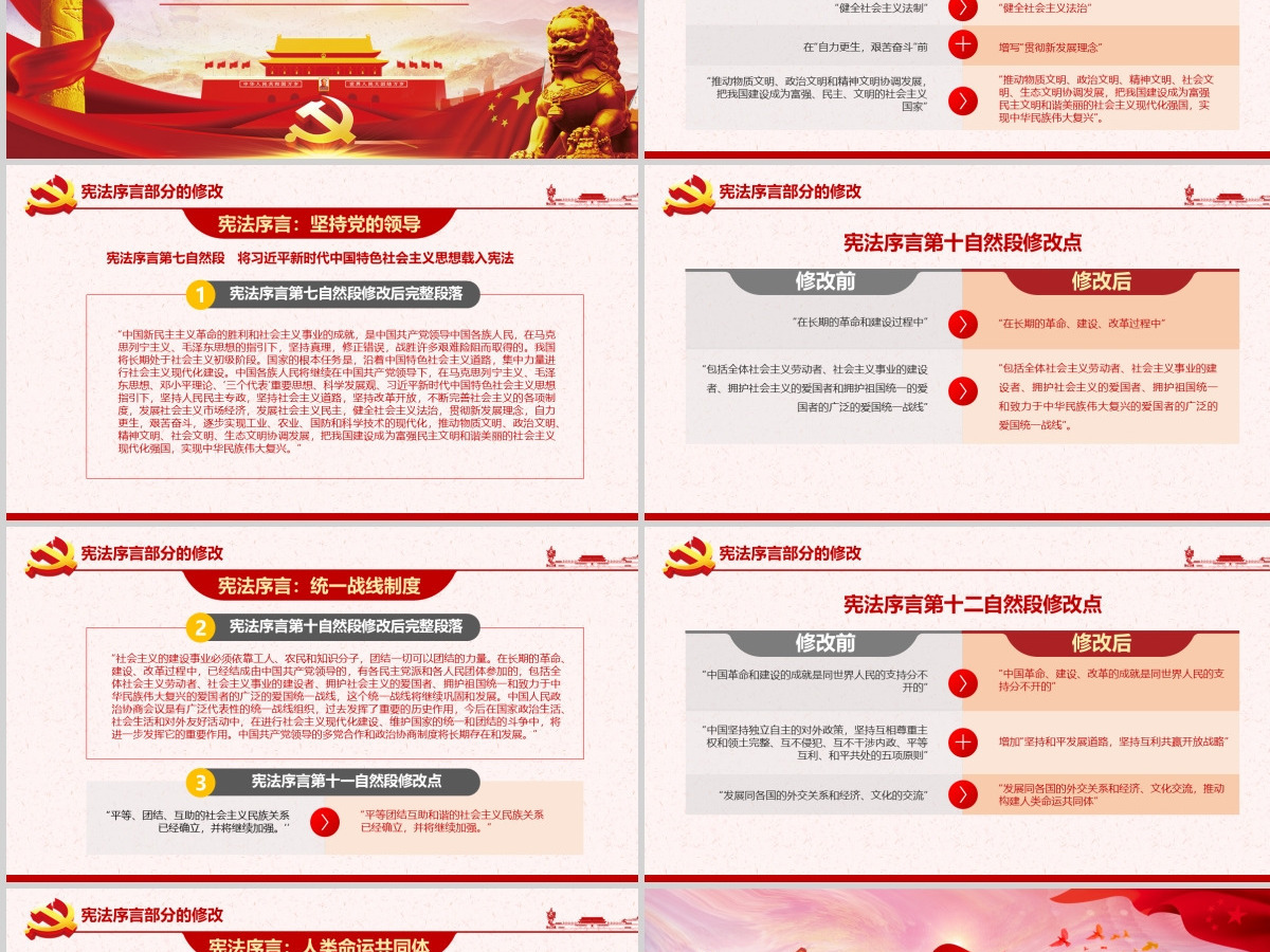 2019中国人民共和国宪法修正PPT模板 2019中国人民共和国宪法修正PPT模板