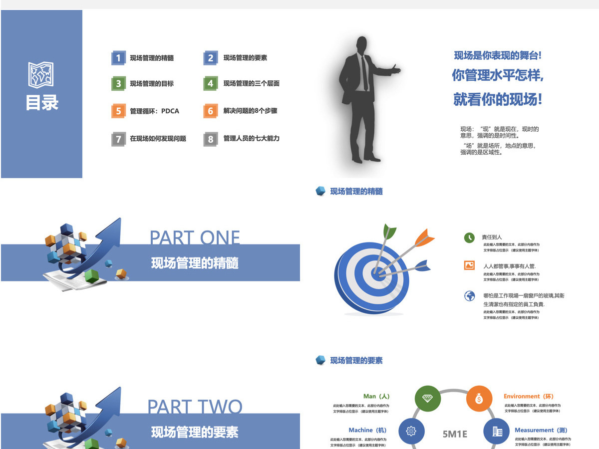 商务风企业公司现场管理培训课件通用PPT模板