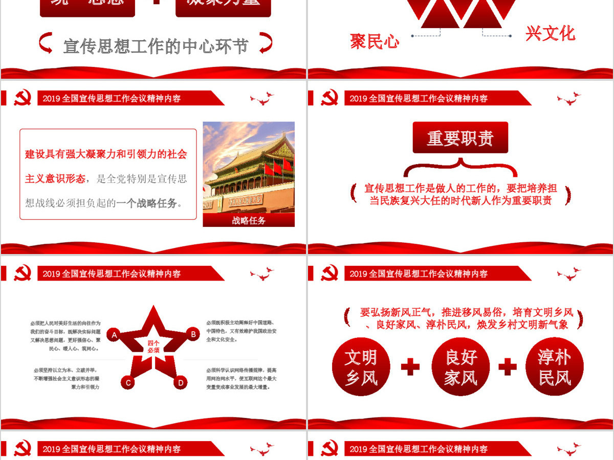 红色大气肩负使命任务凝聚奋进力量思想工作党课党建ppt模板 红色大气肩负使命任务凝聚奋进力量思想工作党课党建ppt模板