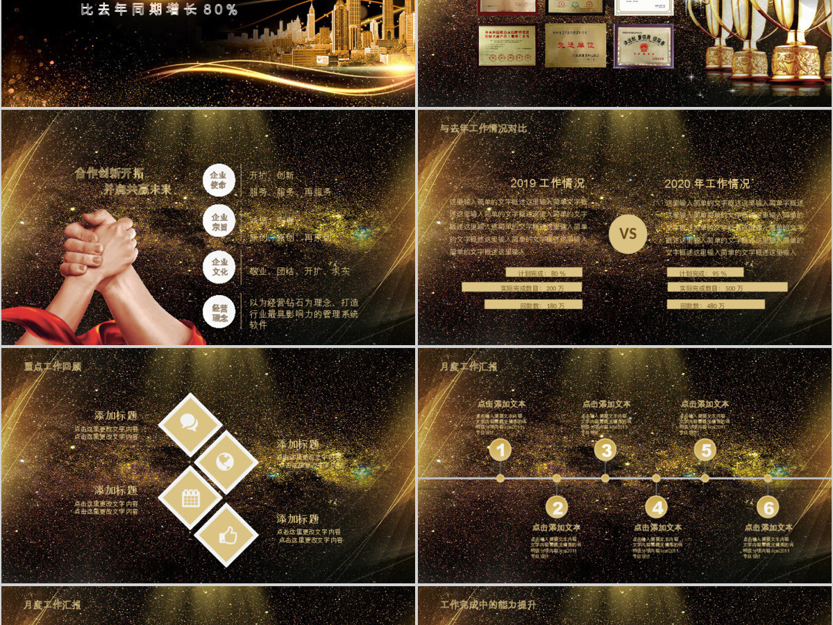 跨越2019赢战猪年年会总结PPT 跨越2019赢战猪年年会总结PPT