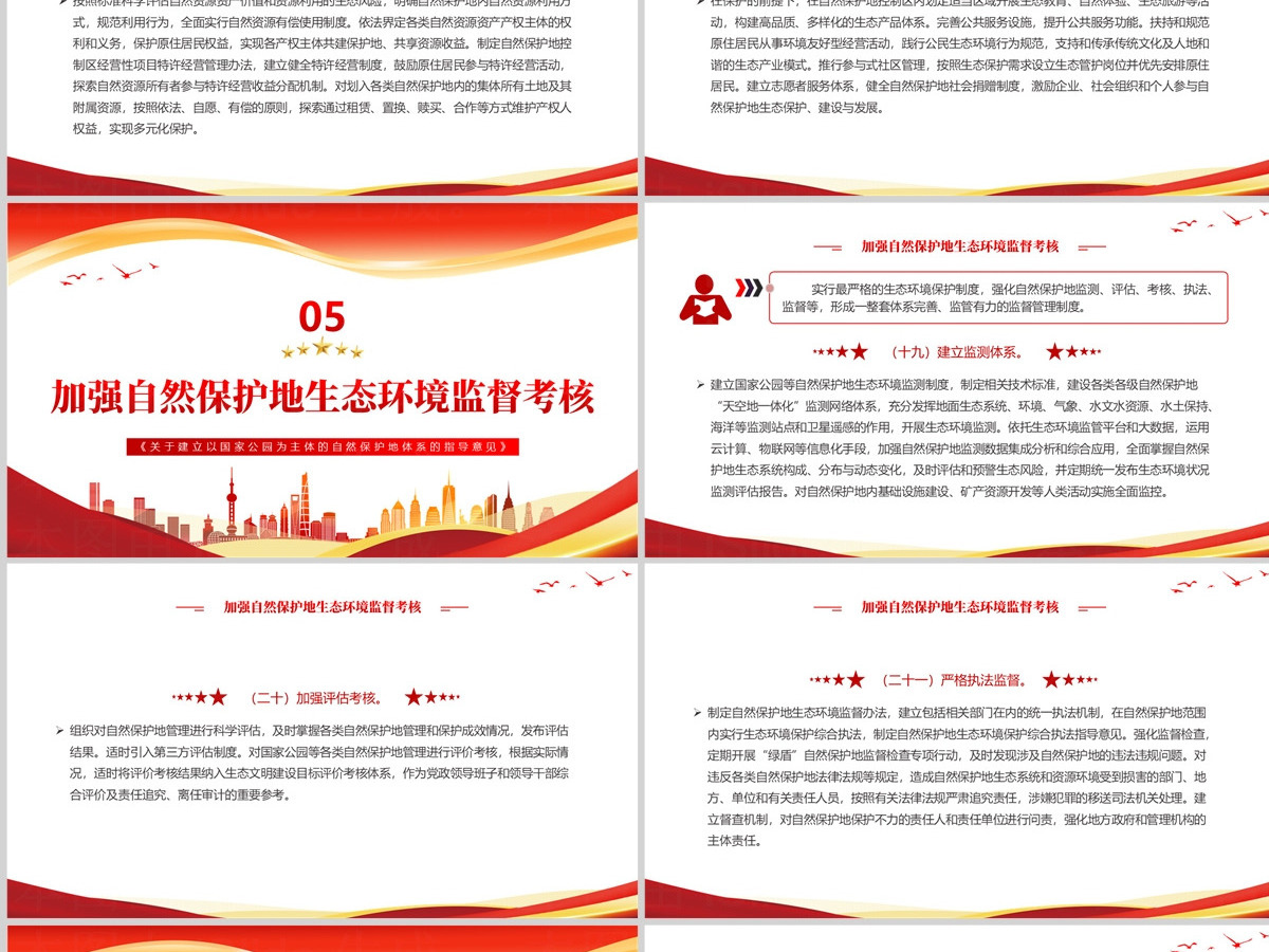 红色创意《关于建立以国家公园为主体的自然保护地体系的指导意见》PPT