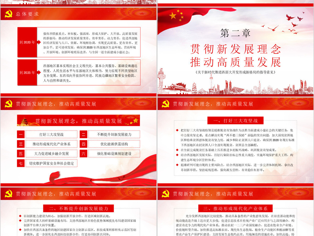 党课学习关于新时代推进西部大开发形成新格局的指导意见PPT 党课学习关于新时代推进西部大开发形成新格局的指导意见PPT