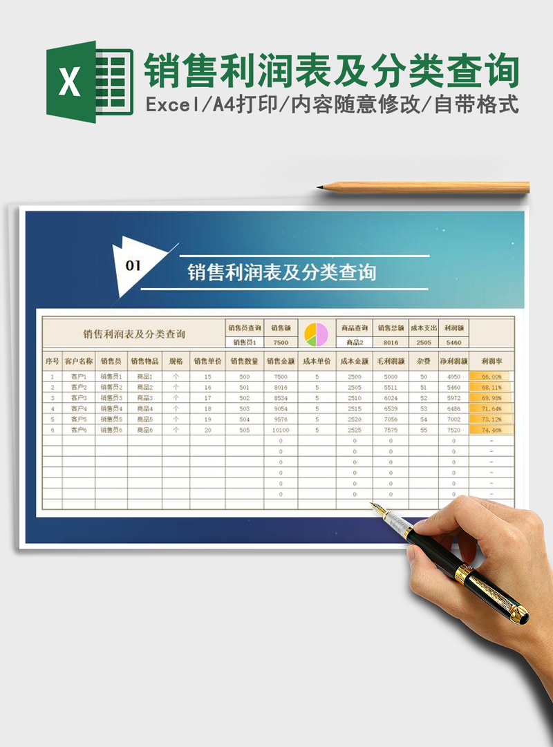 2021年销售利润表及分类查询