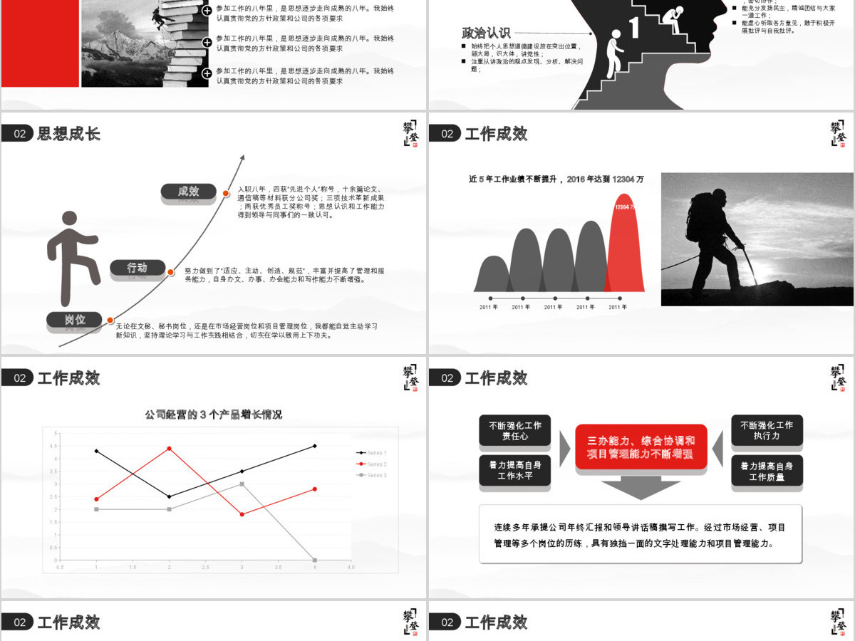 创意攀登岗位竞聘求职个人简历动态PPT