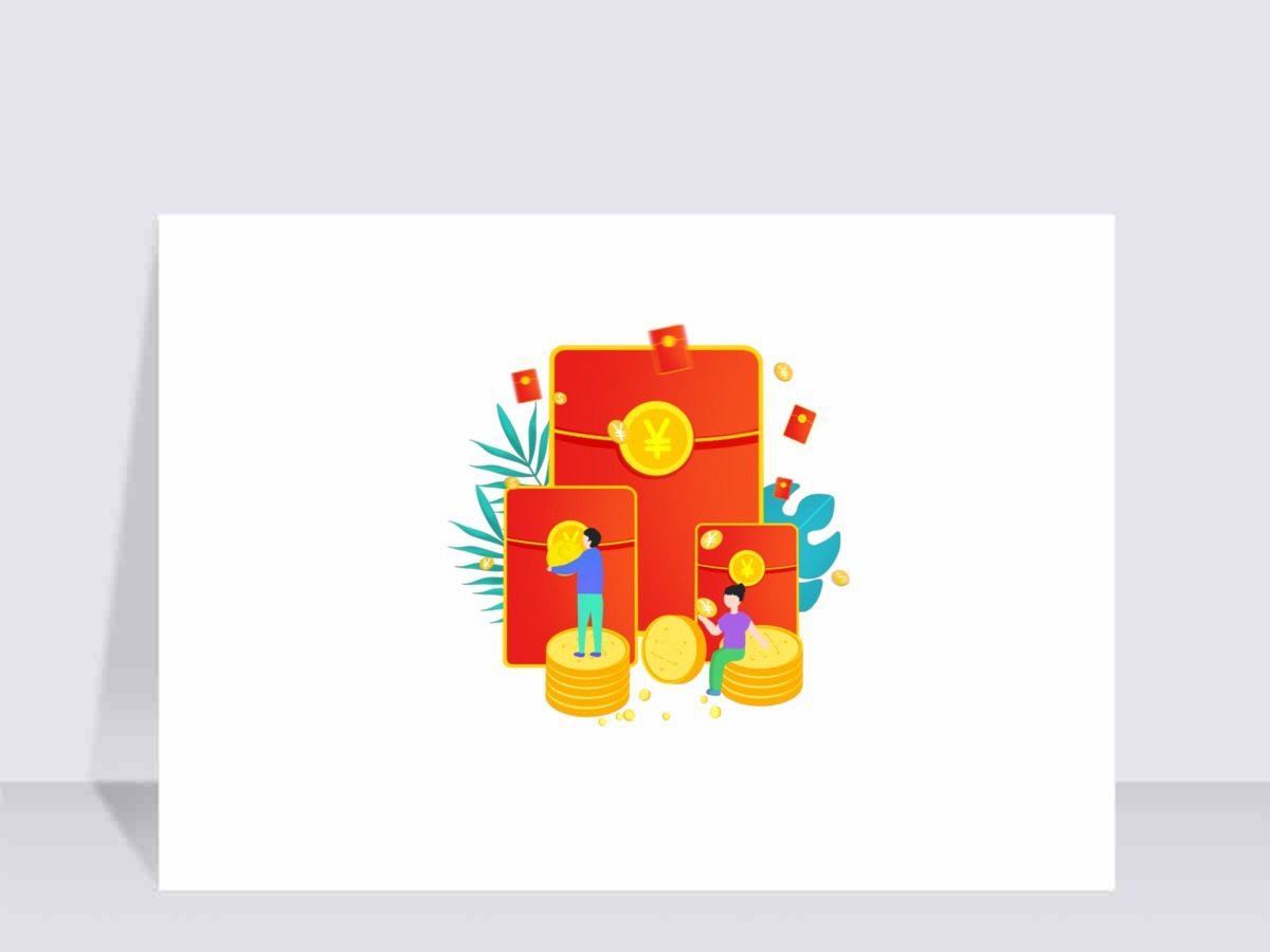 红包金币卡通人物元素 红包金币卡通人物元素
