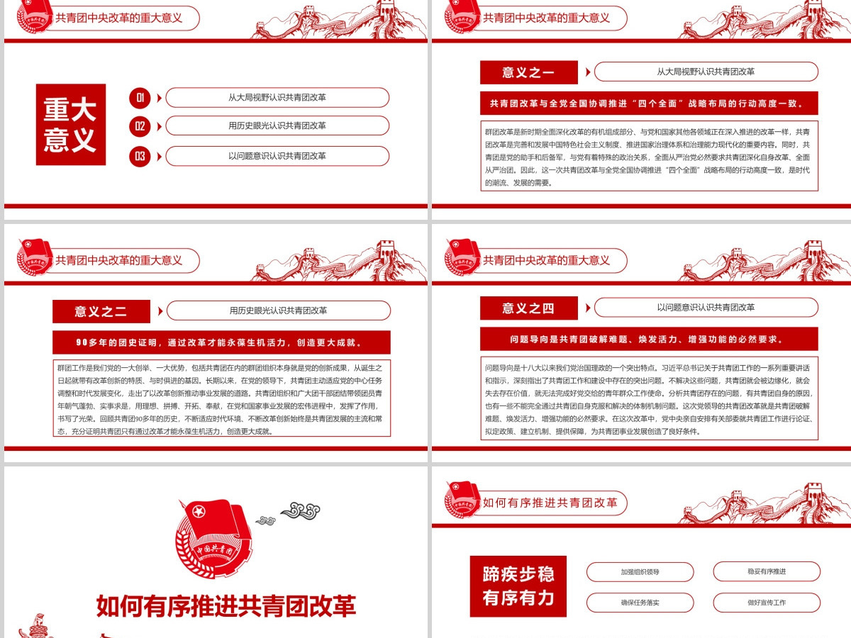 共青团中央改革方案学习教育党课PPT模板 共青团中央改革方案学习教育党课PPT模板