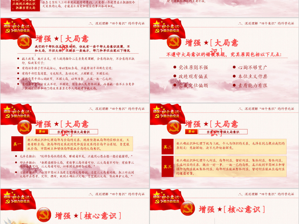中国四个意识党建PPT模板 中国四个意识党建PPT模板