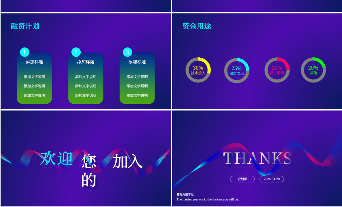 2024年蓝色宽屏商务风商业计划书PPT模板