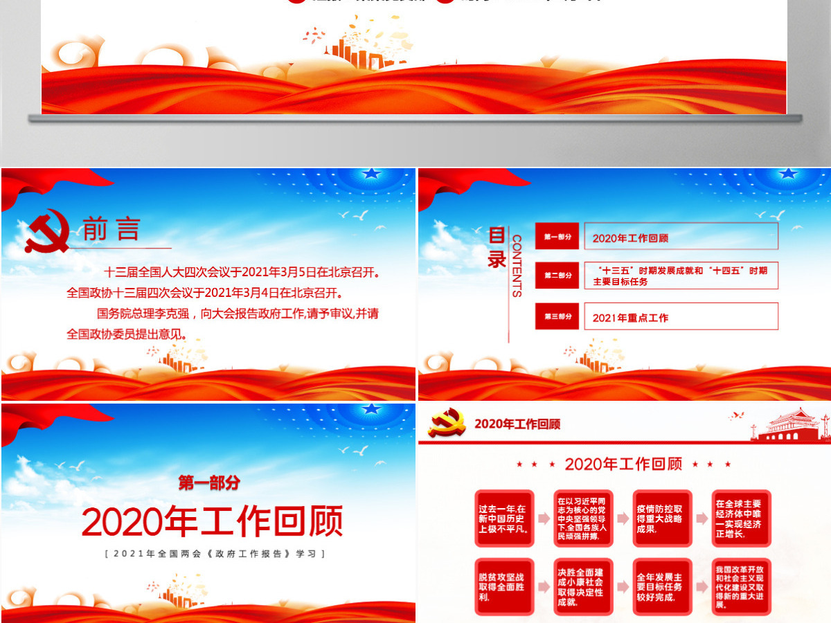 蓝色大气2021聚焦全国两会贯彻落实政府工作报告党课PPT--含讲稿 蓝色大气2021聚焦全国两会贯彻落实政府工作报告党课PPT--含讲稿