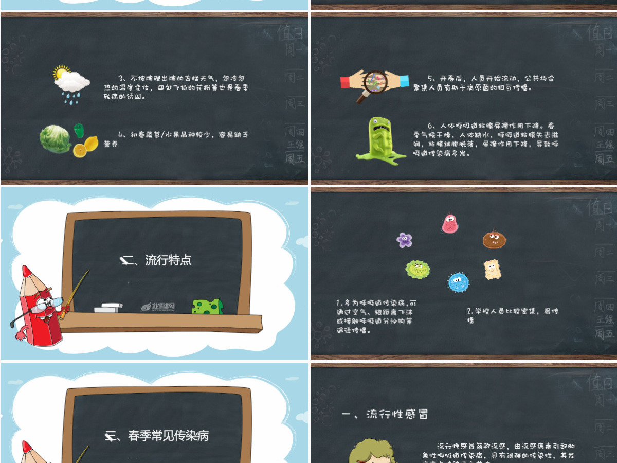 春季预防传染病PPT课件健康安全教育