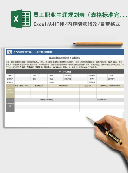 2021年员工职业生涯规划表(表格标准完善版) 2021年员工职业生涯规划表(表格标准完善版)