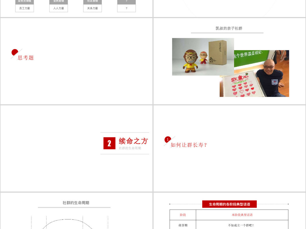 180P社交社群营销培训方案PPT图标