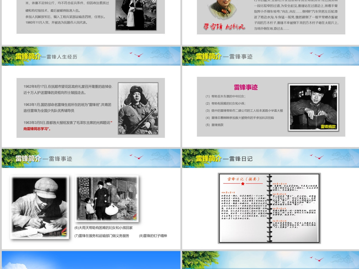 学习雷锋精神PPT红色模板下载 学习雷锋精神PPT红色模板下载
