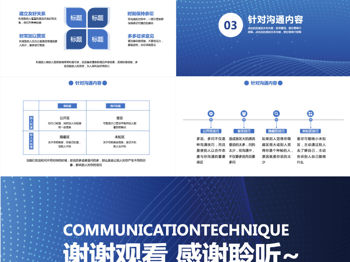企业员工有针对性的高效沟通术培训蓝色大气商务PPT