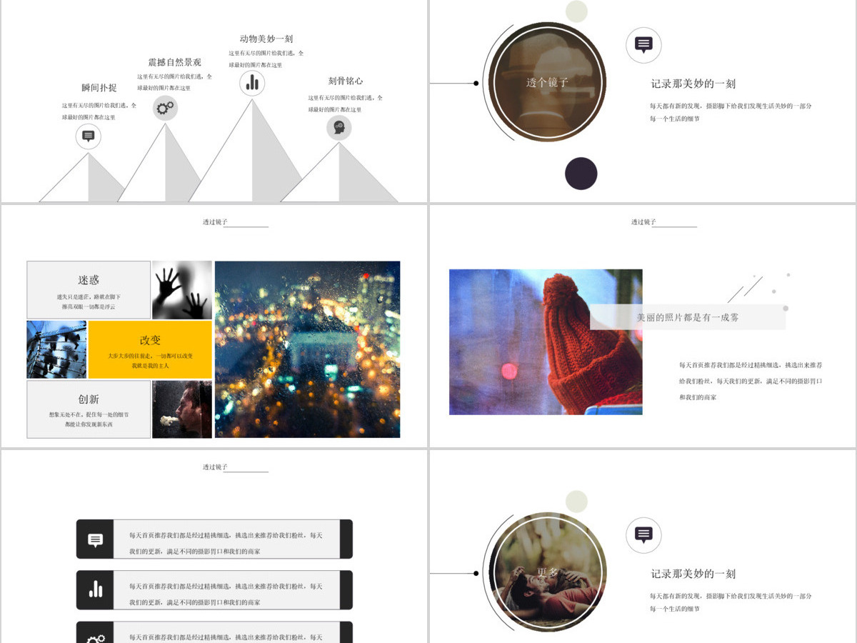 精美的图文排版摄影网站介绍宣传动态ppt模板 精美的图文排版摄影网站介绍宣传动态ppt模板