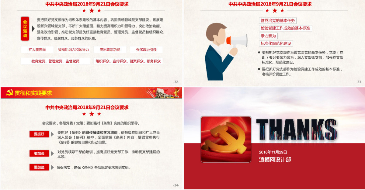 原创2018中国共产党支部工作条例党课PPT-含讲稿