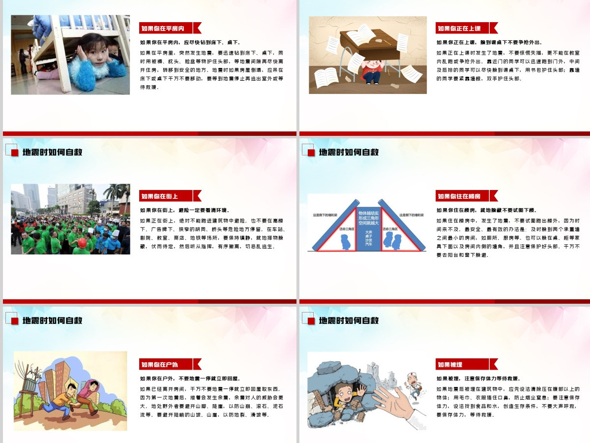 2020年512全国防灾减灾日地震火灾台风自救自我保护知识PPT