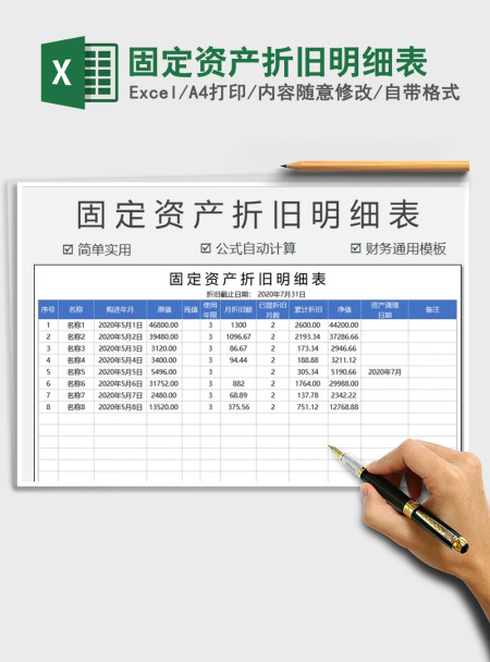 2021年固定资产折旧明细表 2021年固定资产折旧明细表