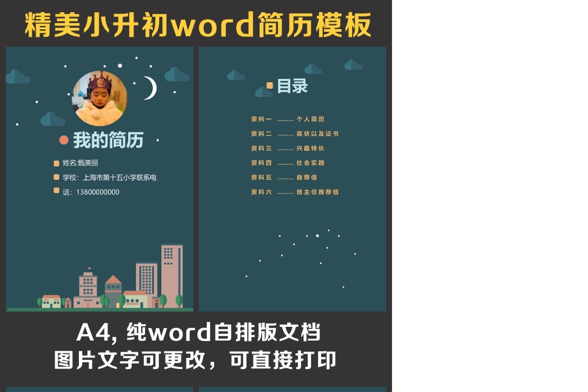 小升初简历