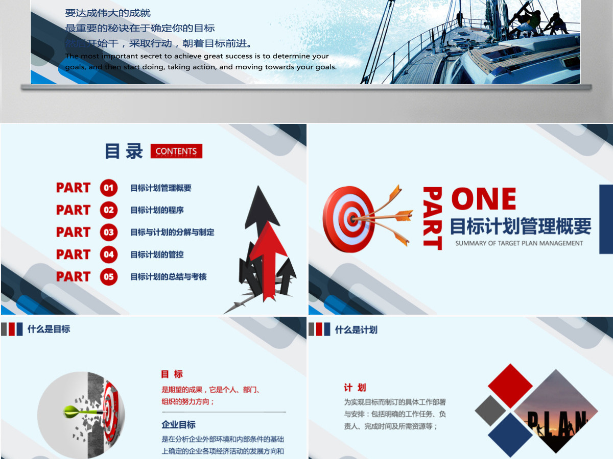 企业培训员工团队目标计划管理PPT模板
