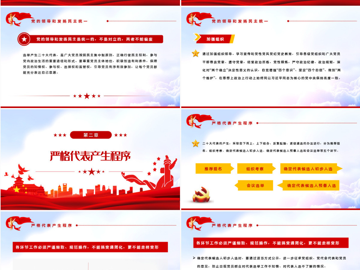 在党的二十大代表选举中进一步提高党内民主质量和实效党员干部党史学习专题教育党课课件模板PPT-含讲稿