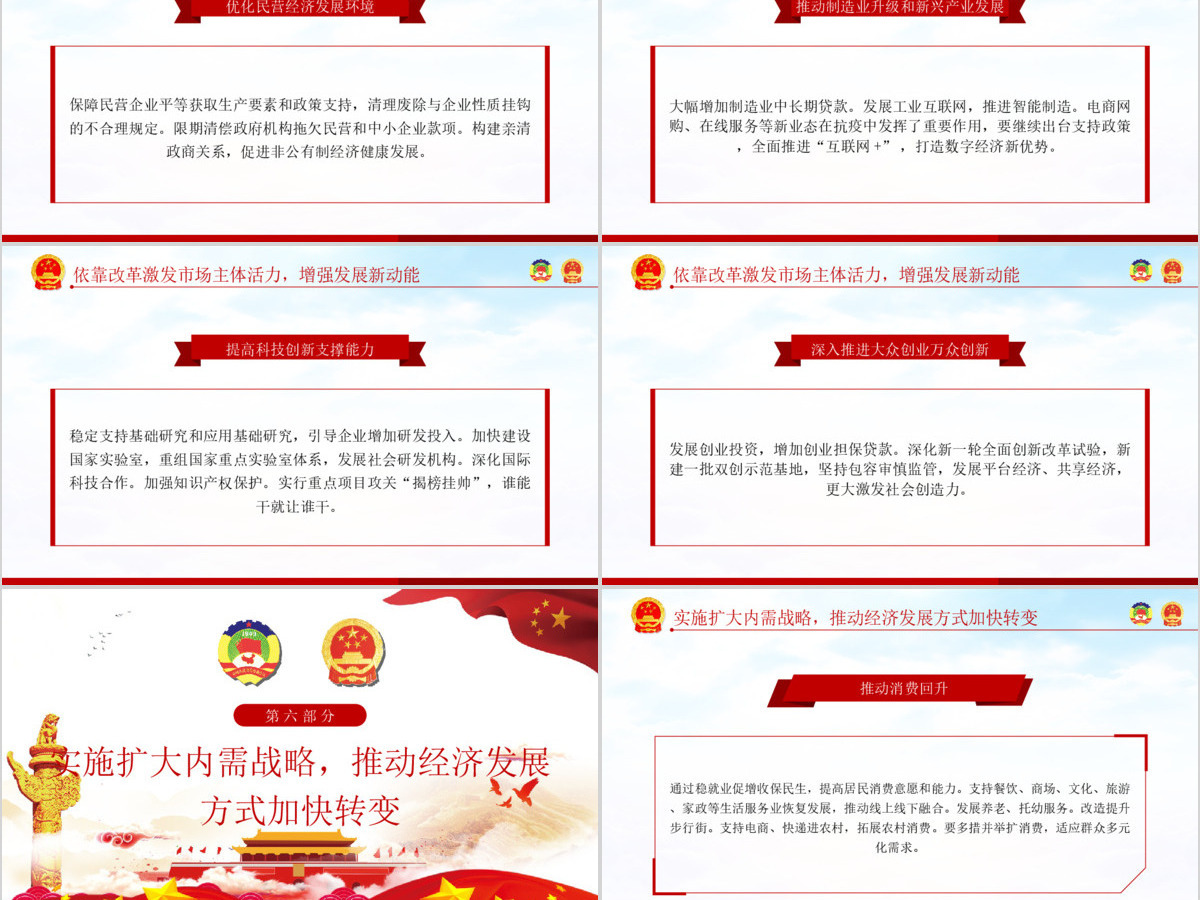 聚焦全国两会政府工作报告学习解读党建PPT-含讲稿