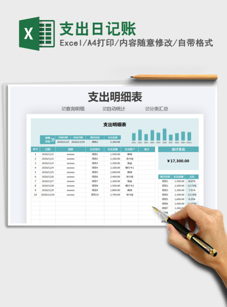 2021年支出日记账