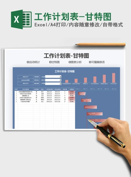 2021年工作计划表-甘特图 2021年工作计划表-甘特图