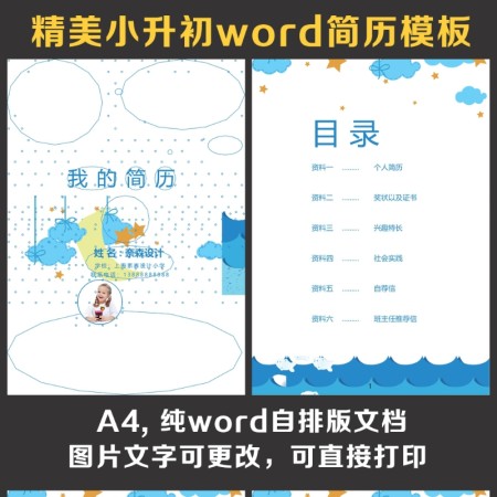 小升初简历