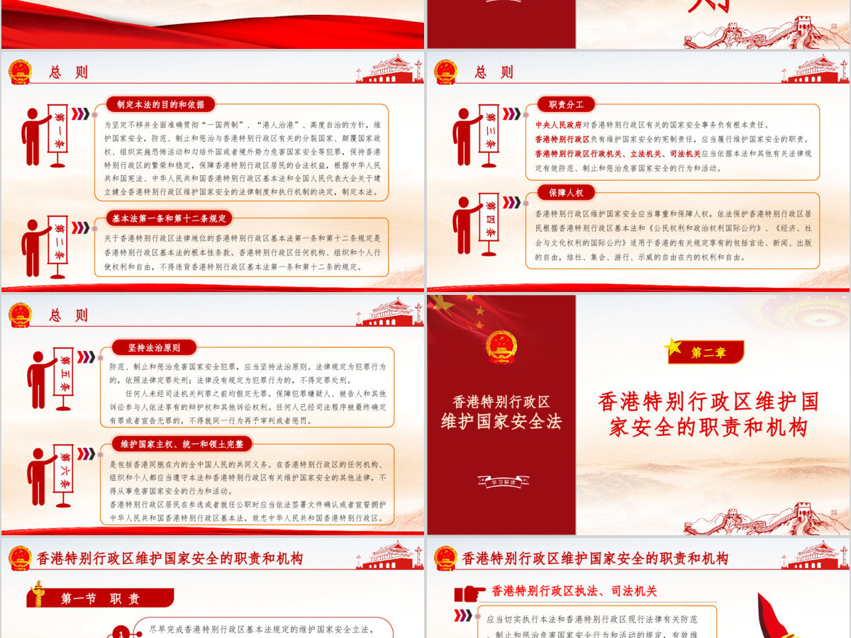 学习《香港特别行政区维护国家安全法》PPT模板 学习《香港特别行政区维护国家安全法》PPT模板
