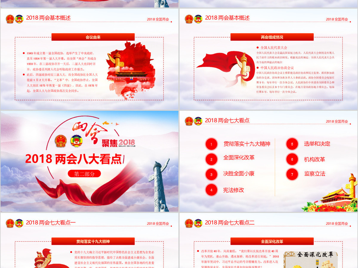 2018全国两会政协政府工作报告ppt