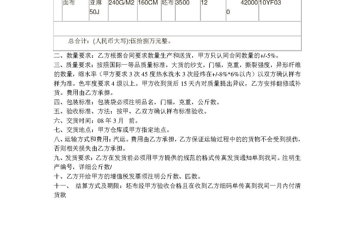 面料购销合同 面料购销合同