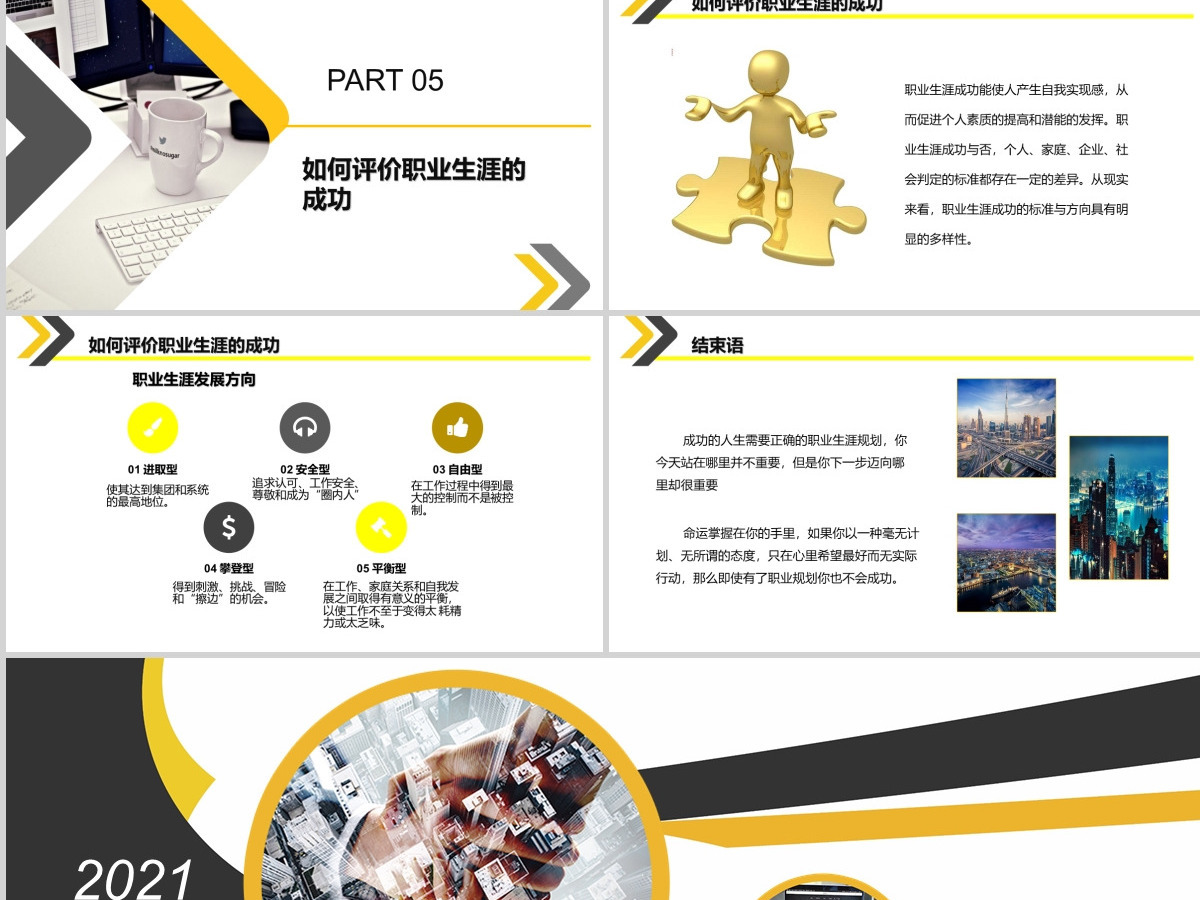 黄色大气企业员工大学生职业生涯规划培训入职培训职业规划PPT模板