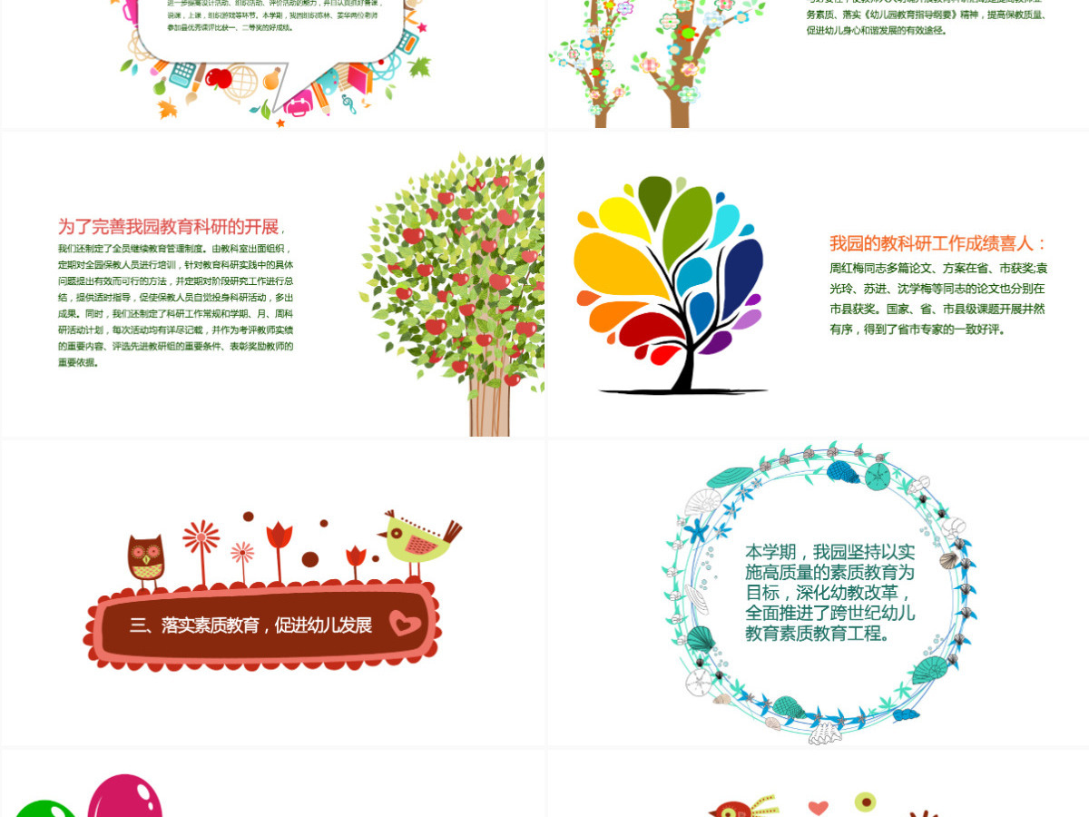 2024年可爱卡通风格幼儿园工作总结汇报PPT模板幻灯片 2024年可爱卡通风格幼儿园工作总结汇报PPT模板幻灯片